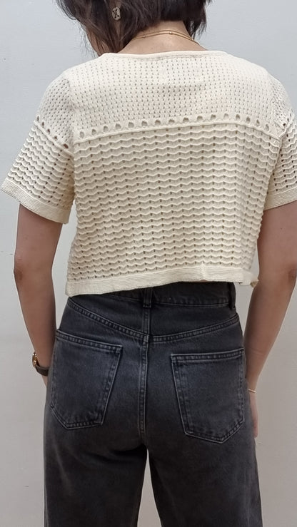 BANY CREAM CROP TOP