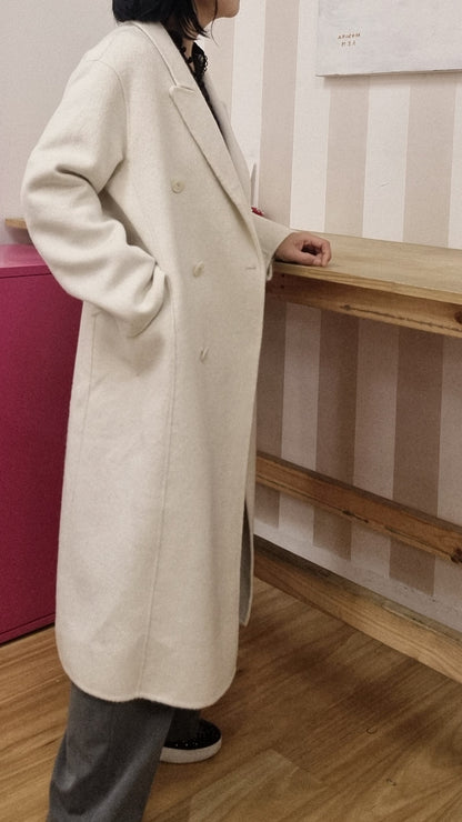 CREAMY WOOL LONG COAT