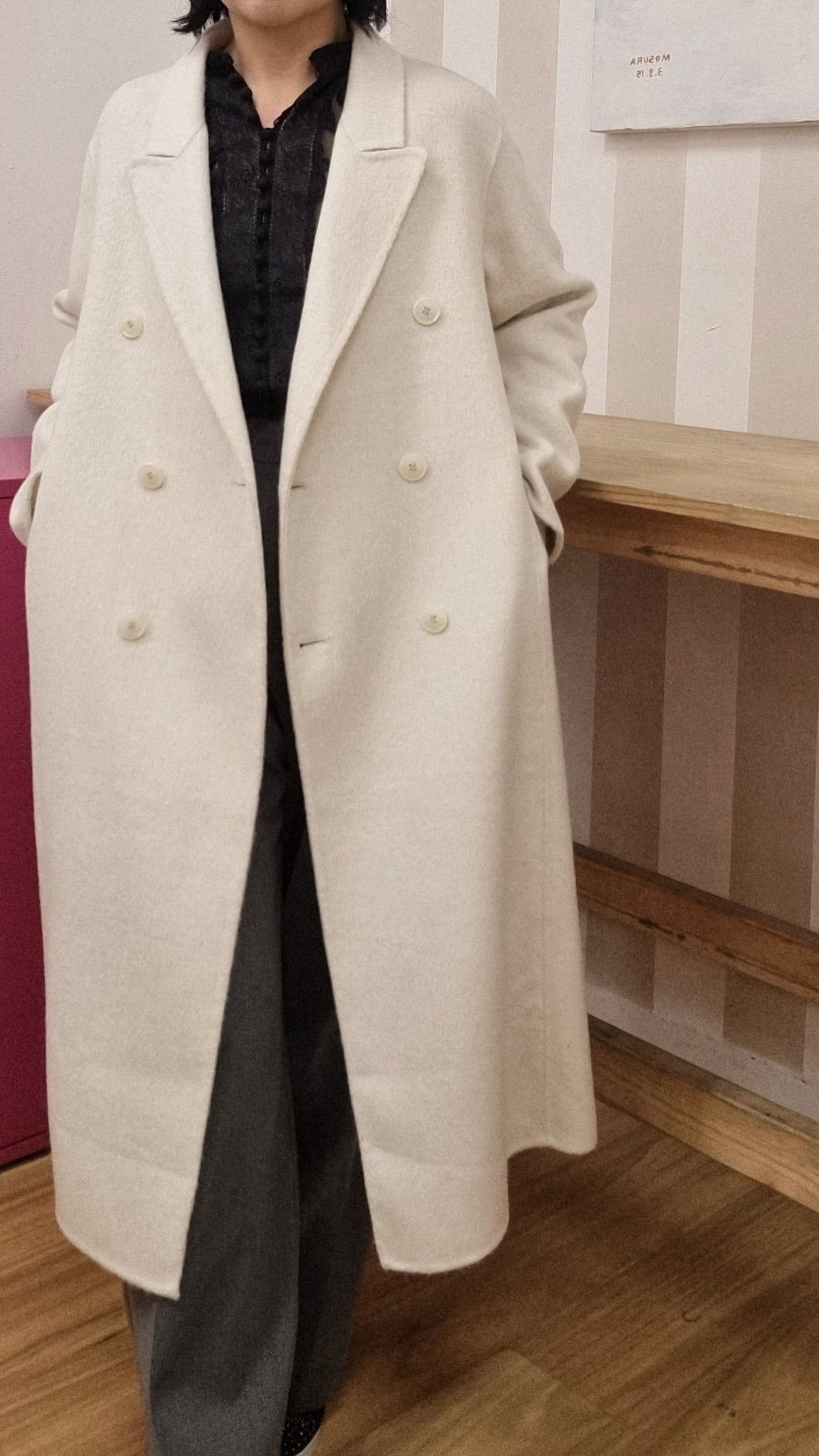 CREAMY WOOL LONG COAT