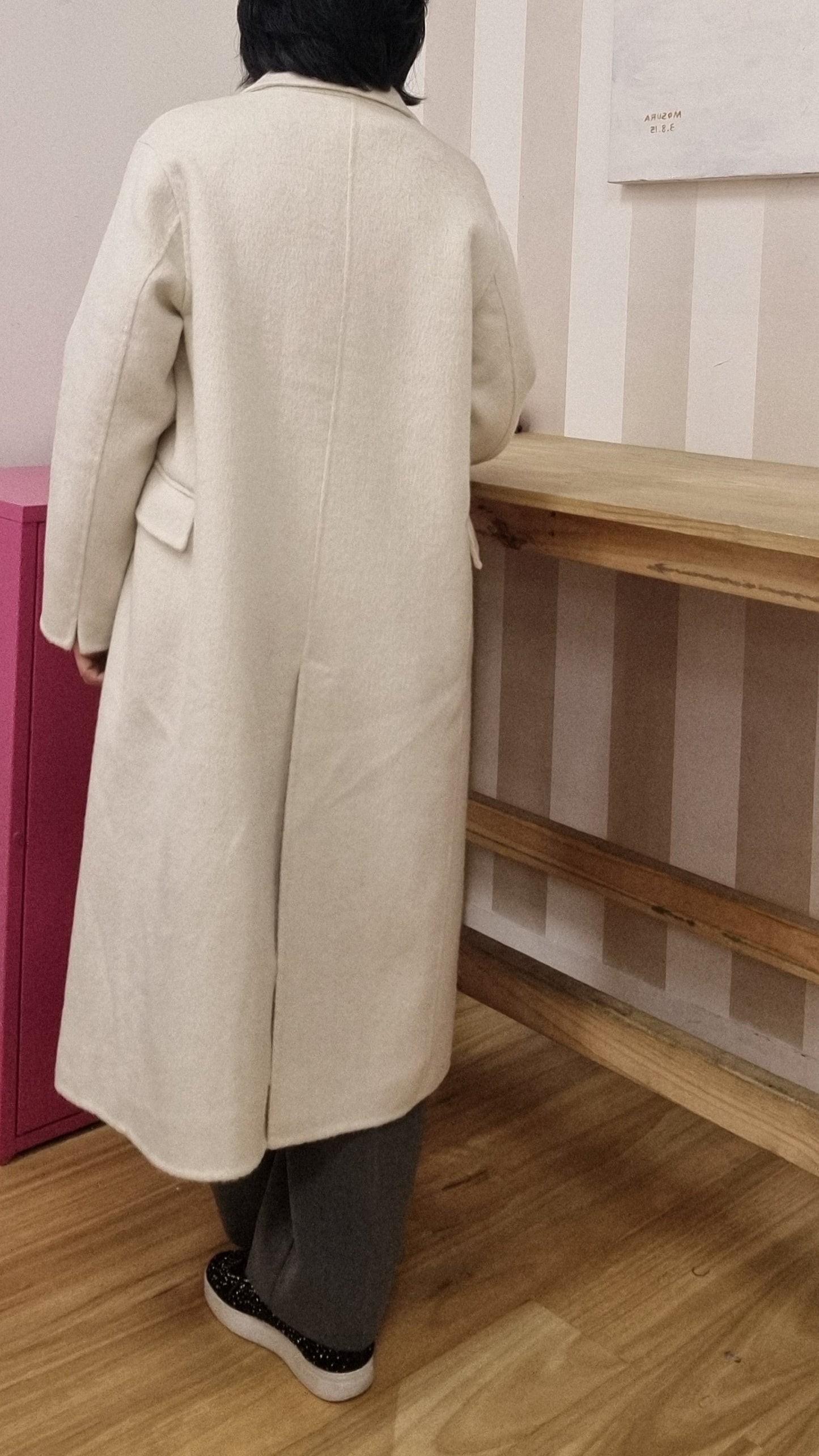 CREAMY WOOL LONG COAT