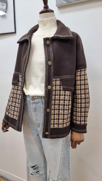 BROWN CHECK JAKET