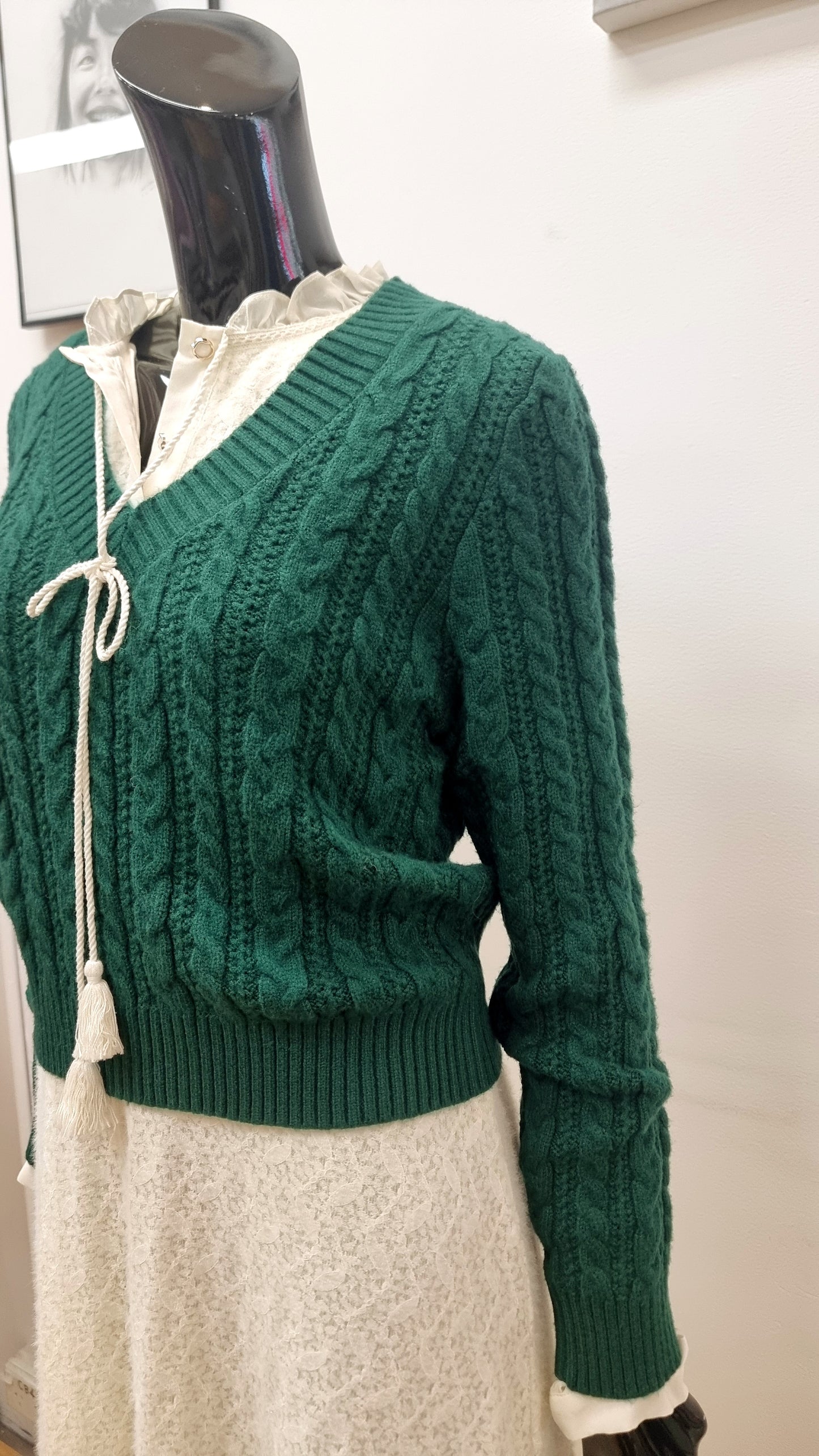 GREEN KNIT TOP