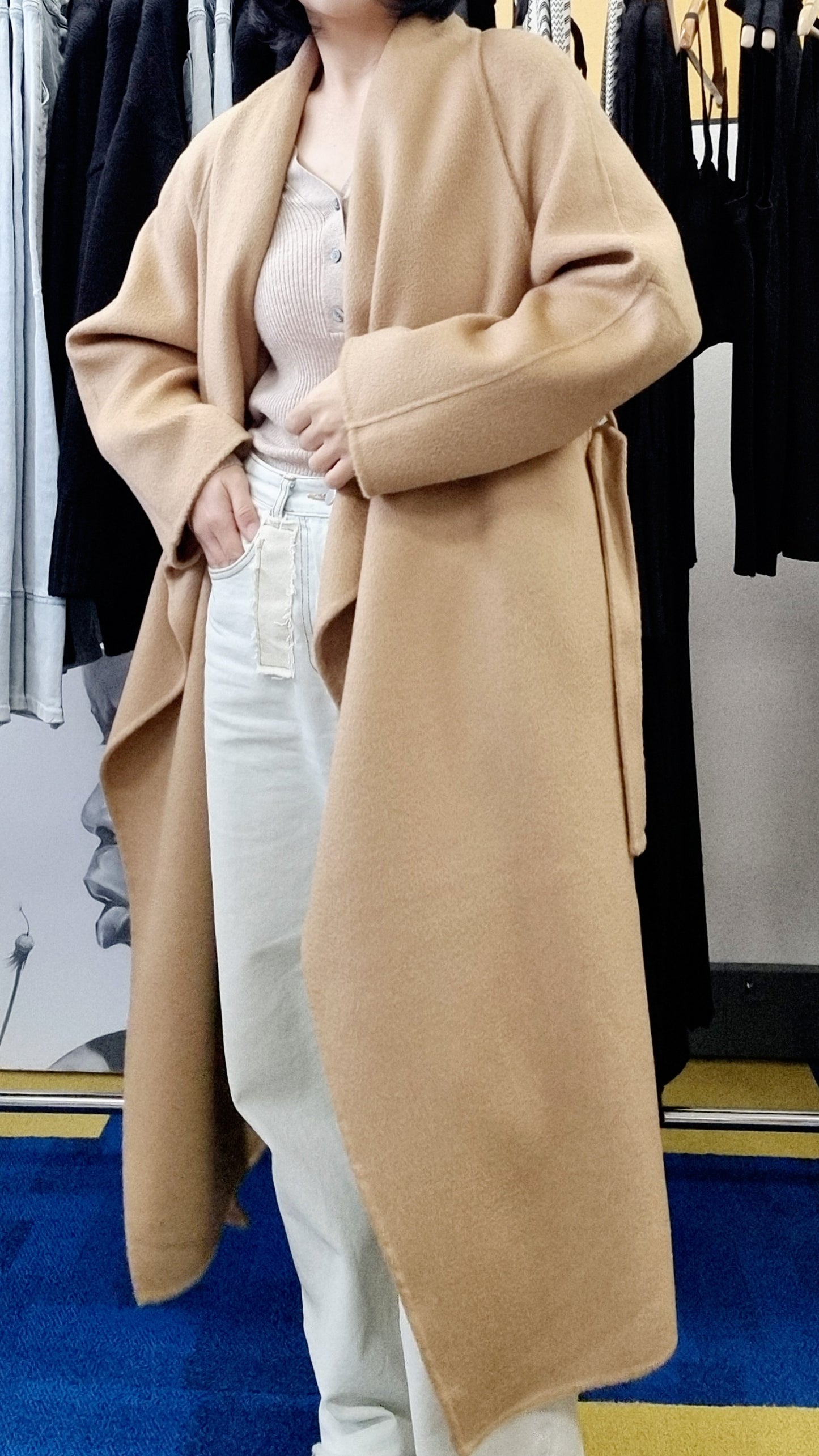 WOOL LONG COAT CARMEL